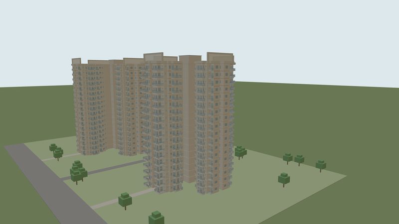 Apex Aura Towers I and J 3D model